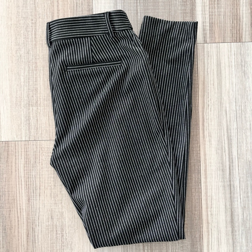 Express Black and White Pinstripe Skinny Pants
